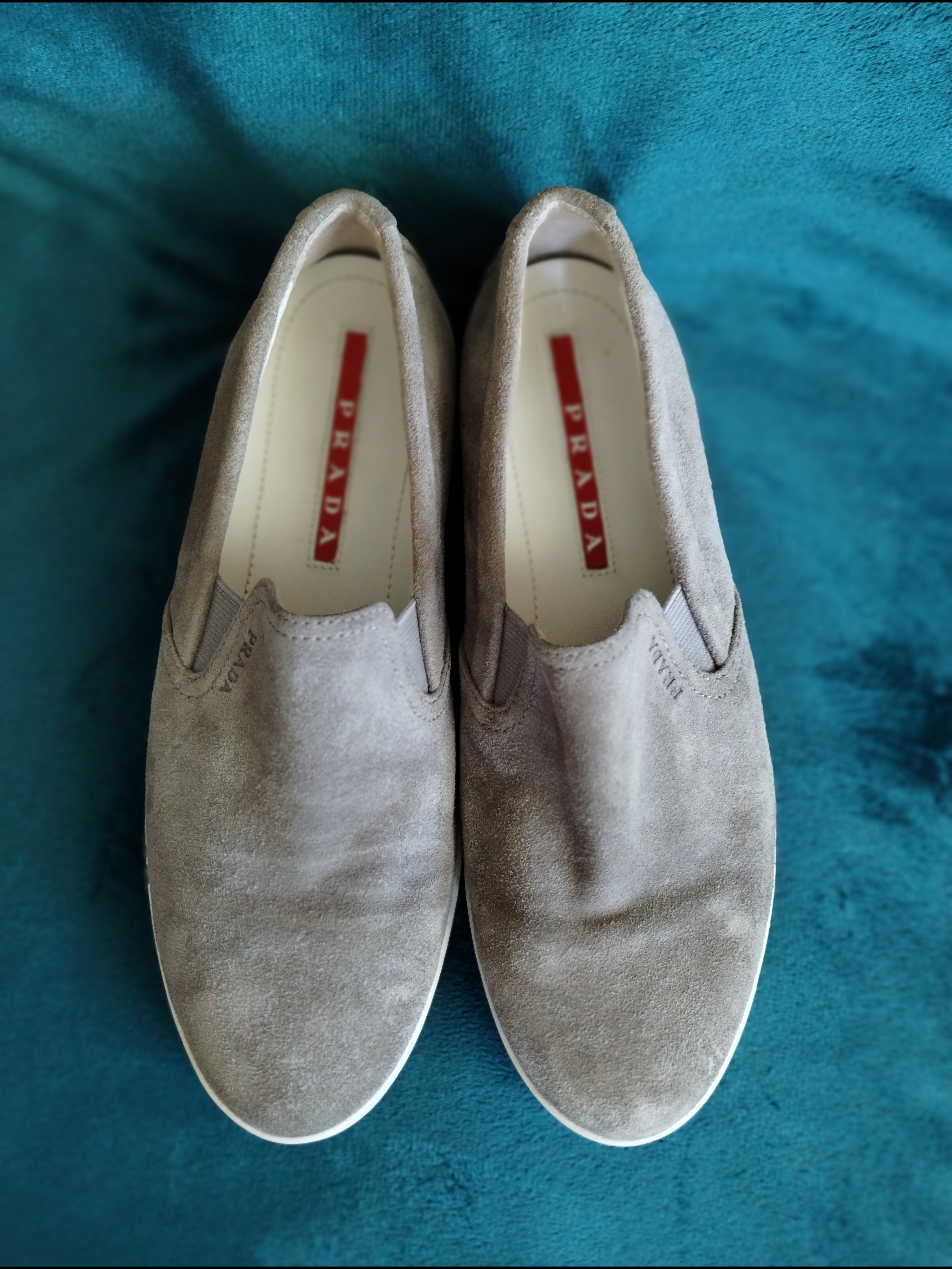 Prada Suede Slip-On Sneakers Gray Women’s Eu 39 / Us 8.5 Luxury Casual Shoes
